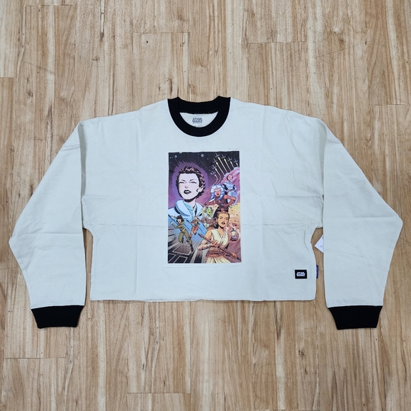 Star Wars Tops - NWT Star Wars Crop Sweatshirt Medium Disney Spirit Jersey The Force Is With US